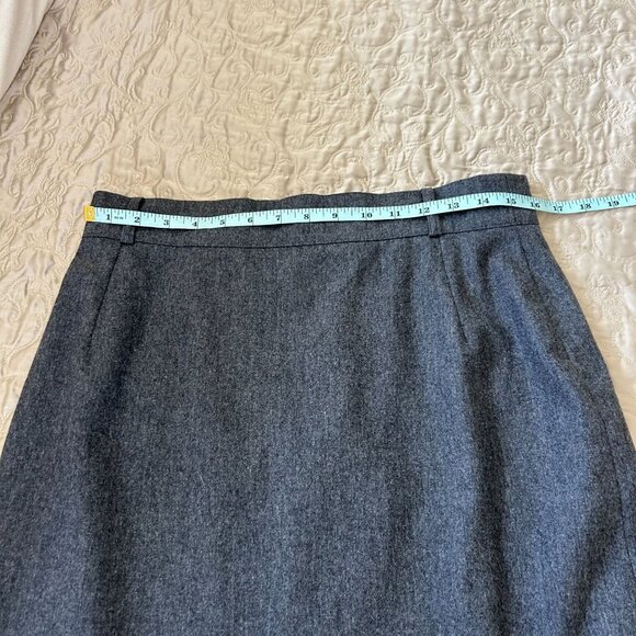 Vintage Gray Wool Tiered Pencil Skirt - Picture 4 of 6